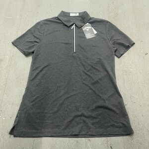 Callaway Women's Small‎ Gray Opti-Dri 1/4 Zip Golf Short Sleeve Polo Shirt